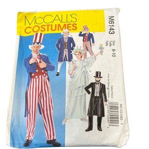 McCalls Costumes Uncle Sam & Historical Figures Sewing Pattern M6143 Size 8-10